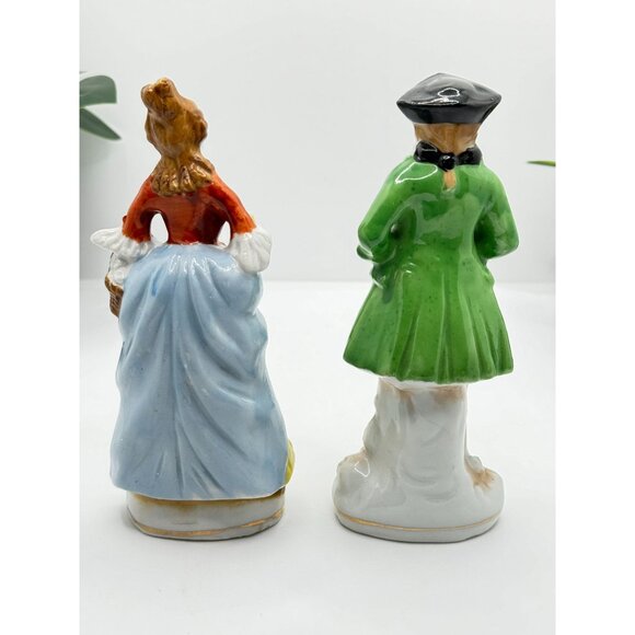 Vintage Porcelain Figurines Set - Man & Woman In Traditional Colonial Attire - H - Picture 2 of 5
